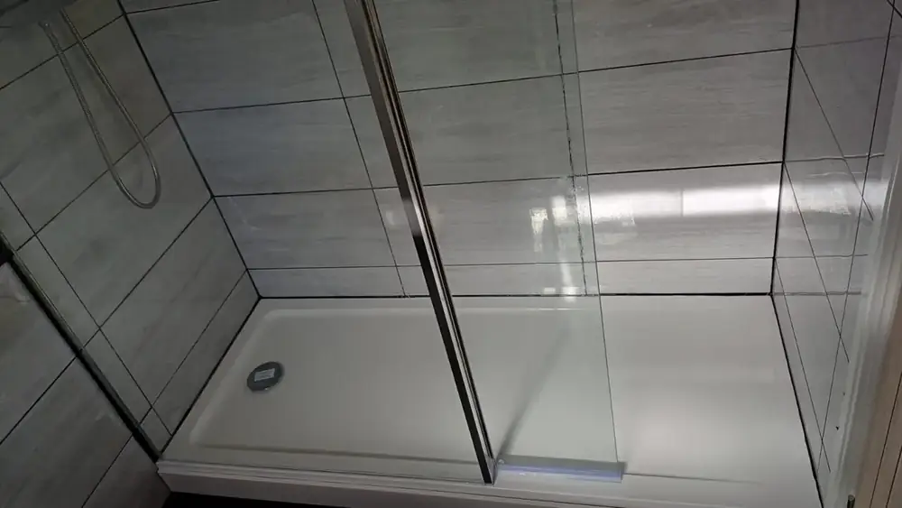 Shower screen track and tray