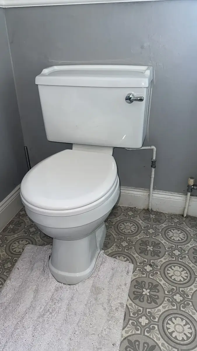 Finished toilet and cistern with the lid in place
